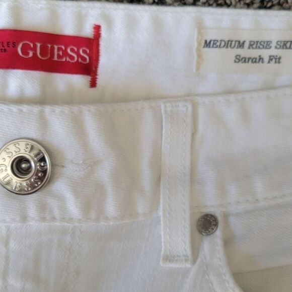 Guess 34 White Full Length Midrise Skinny Sarah Fit Men's Jeans - Picture 2 of 11